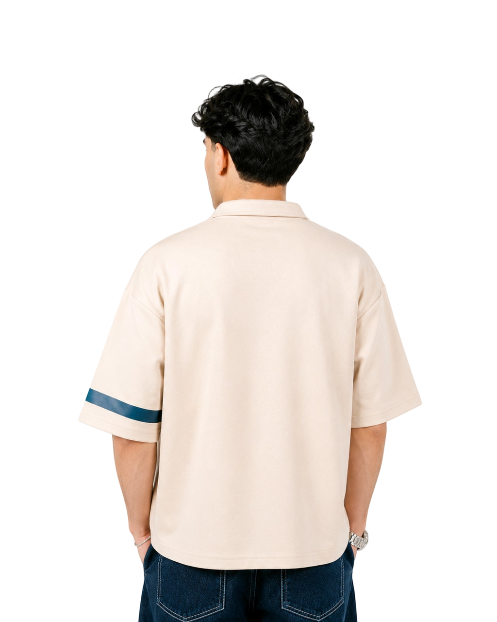 Cream HUSTL Short Sleeve Polo