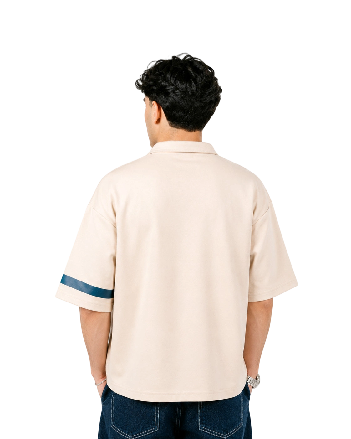 Cream HUSTL Short Sleeve Polo