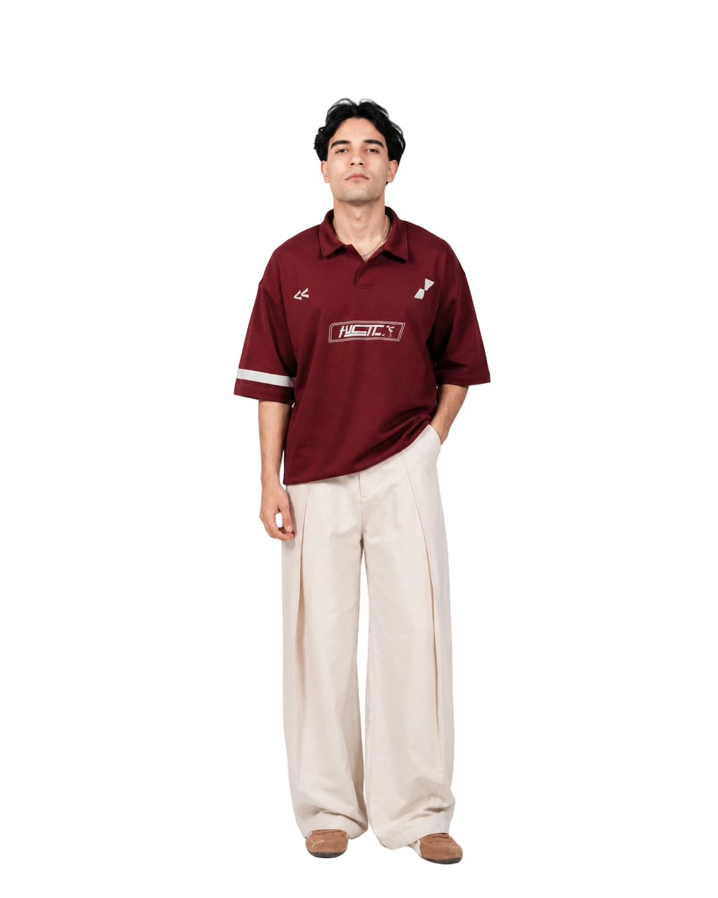 Burgundy HUSTL Short Sleeve Polo