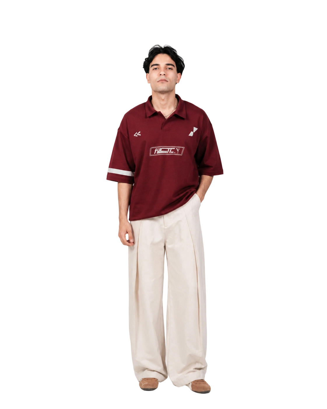Burgundy HUSTL Short Sleeve Polo