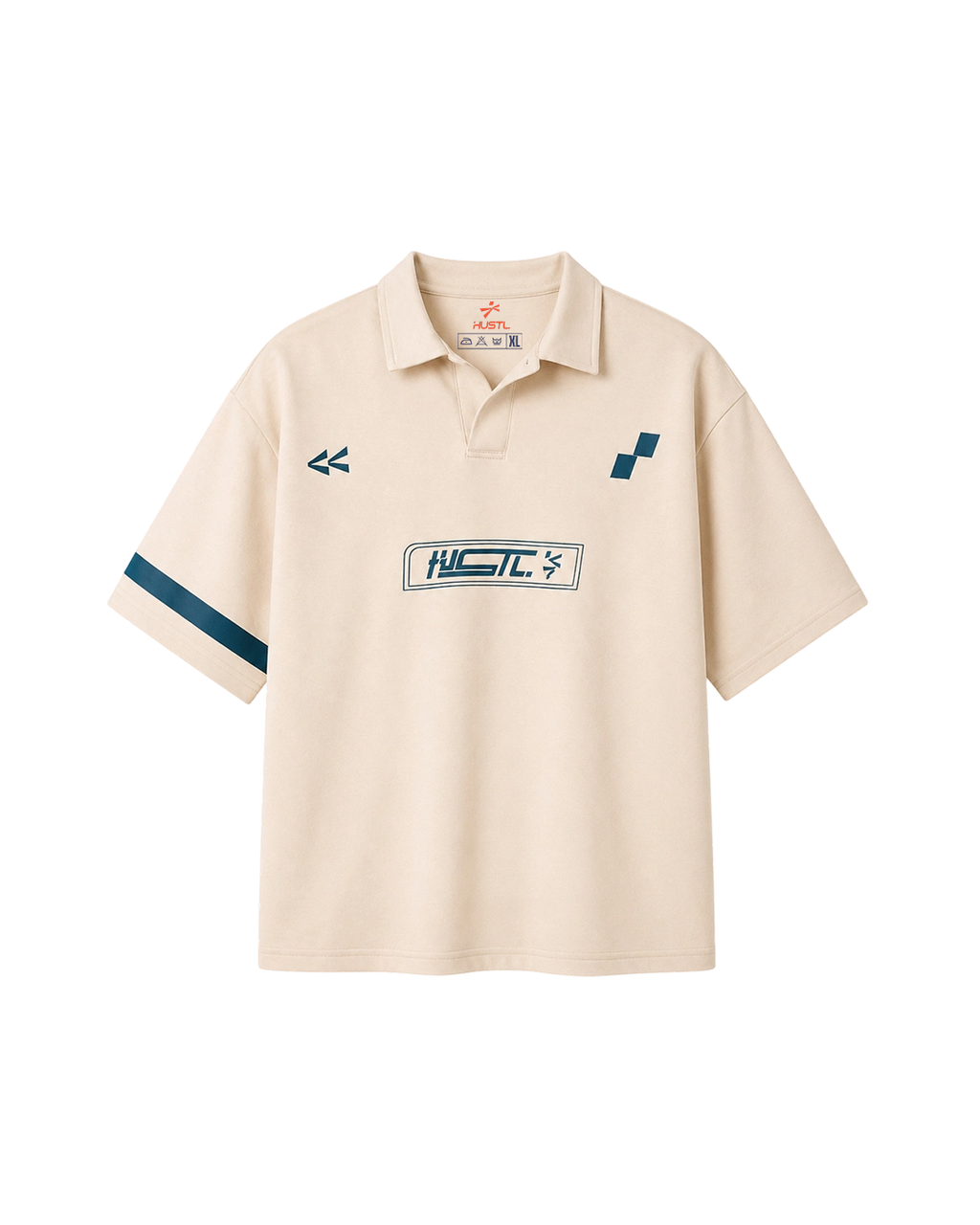 Cream HUSTL Short Sleeve Polo