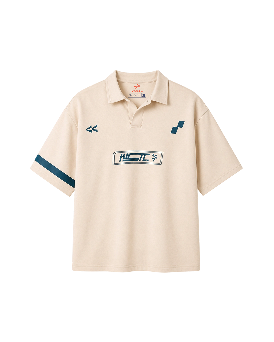 Cream HUSTL Short Sleeve Polo