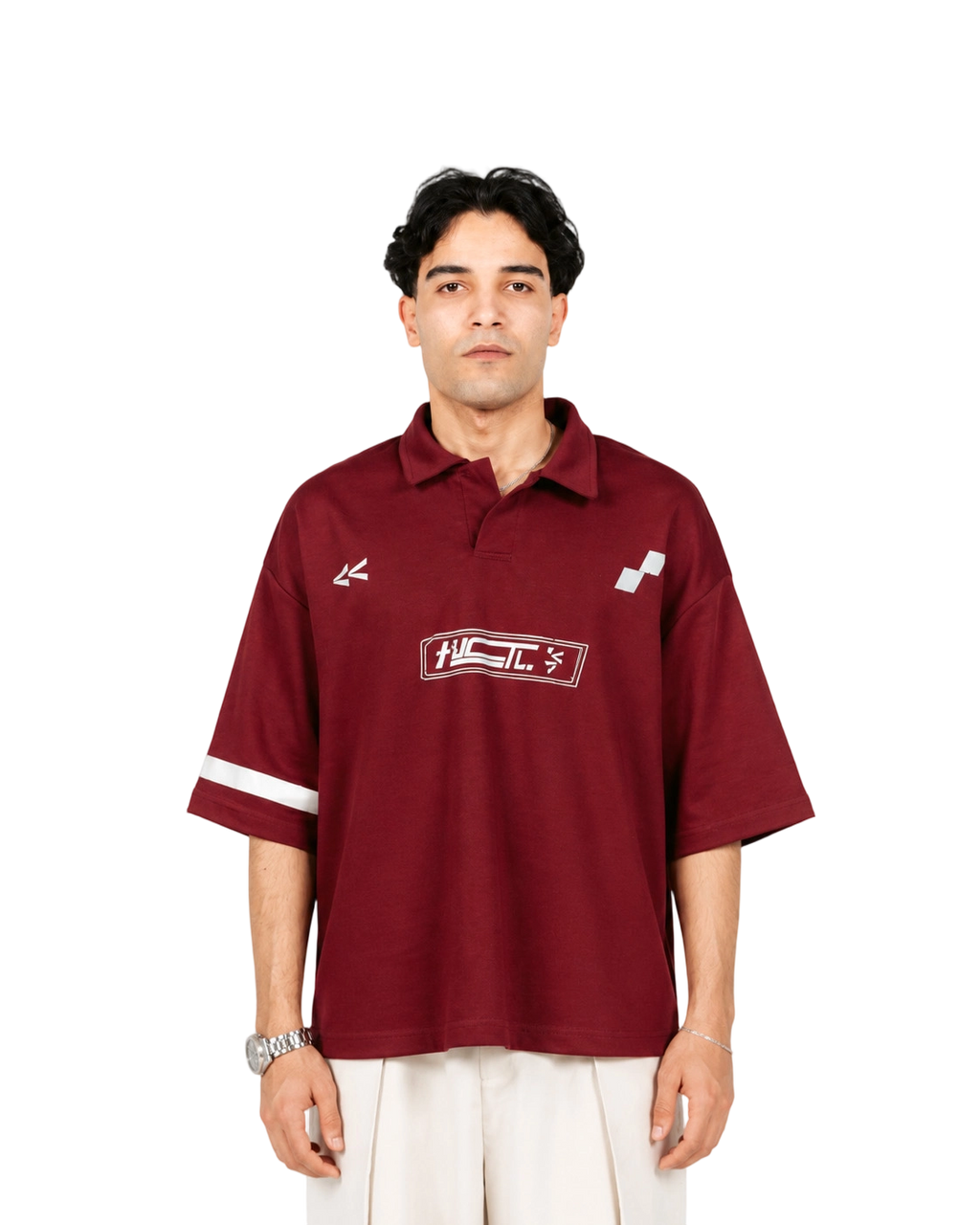Burgundy HUSTL Short Sleeve Polo