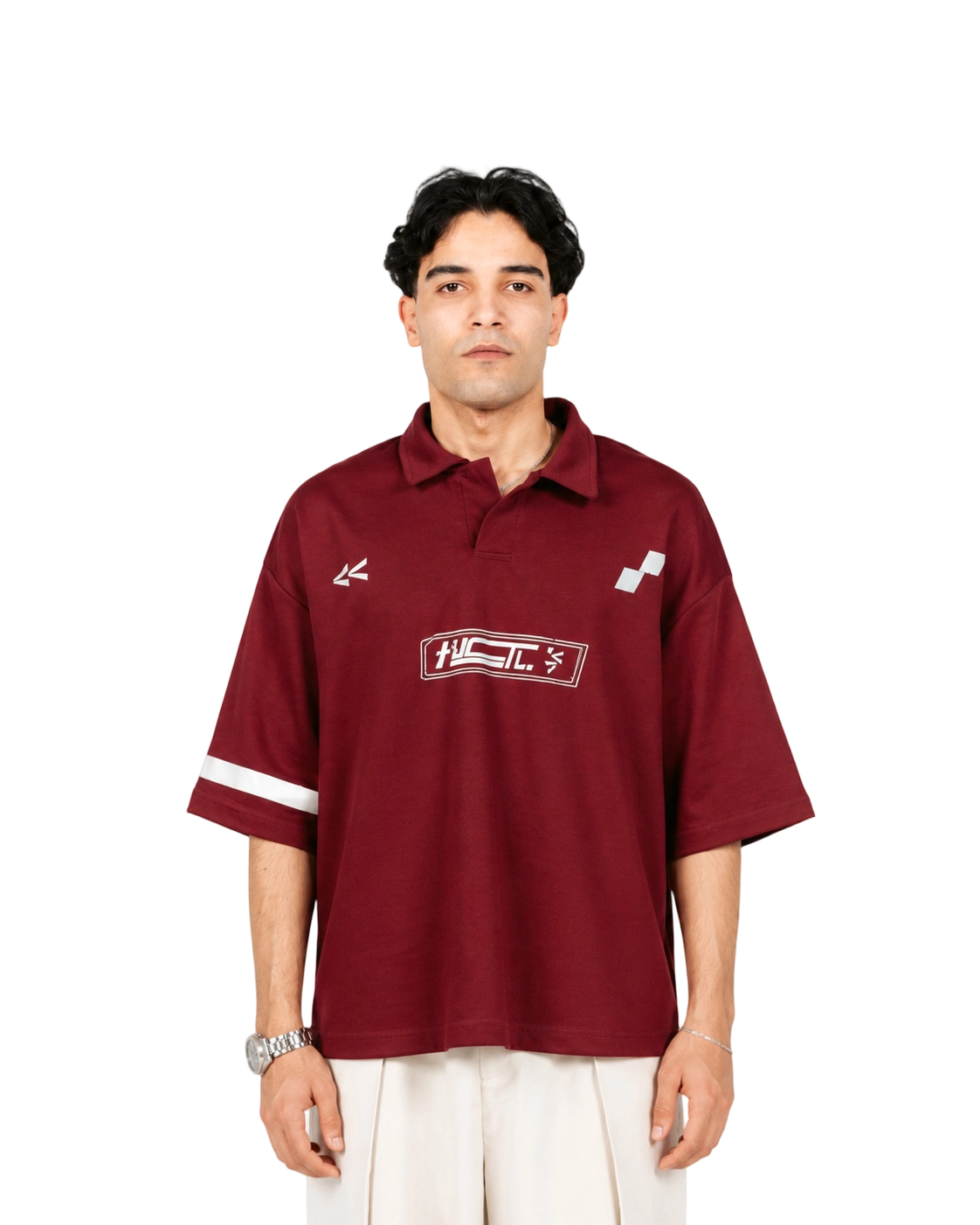 Burgundy HUSTL Short Sleeve Polo