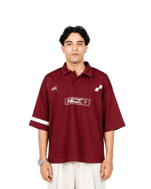 Burgundy HUSTL Short Sleeve Polo