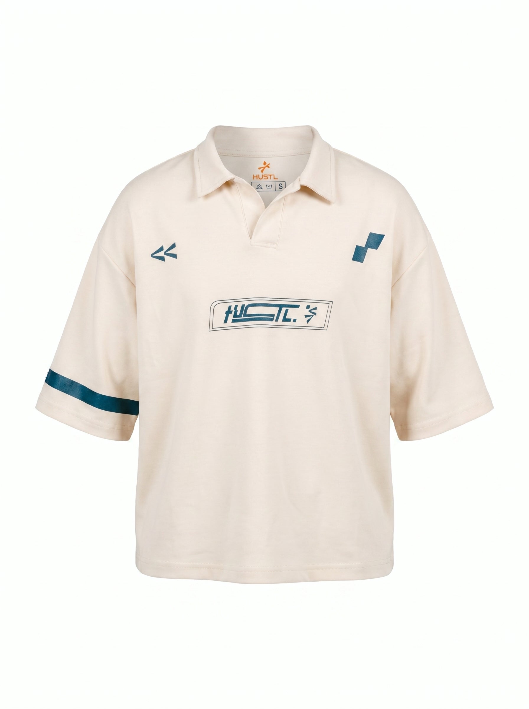 Cream HUSTL Short Sleeve Polo
