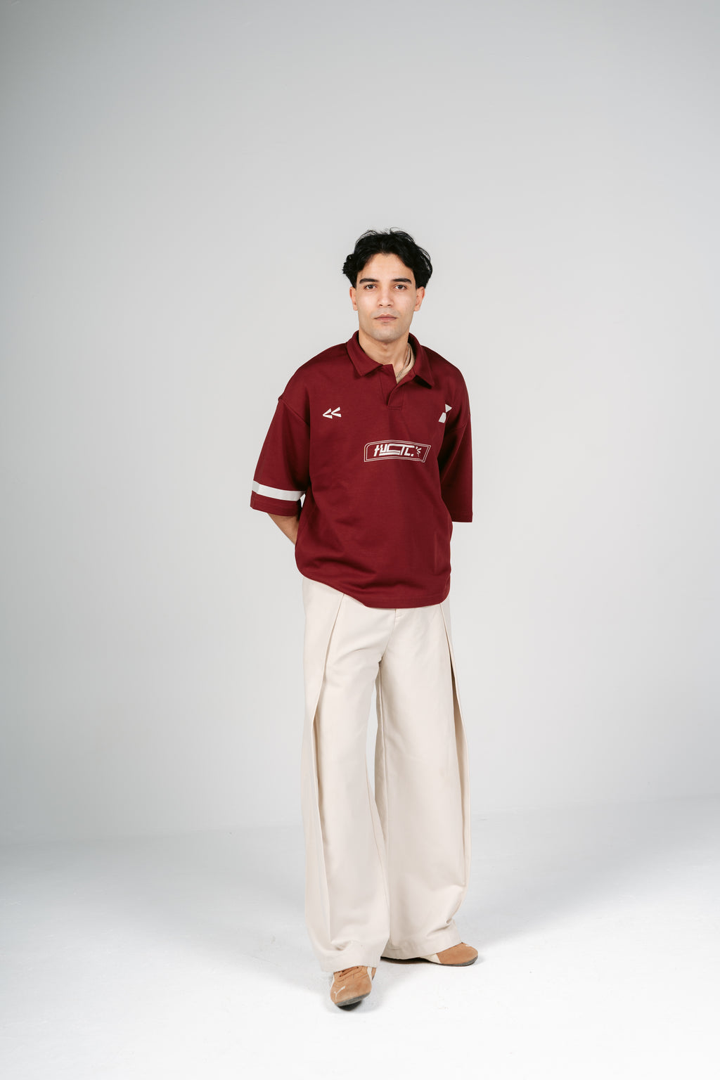 Burgundy HUSTL Short Sleeve Polo