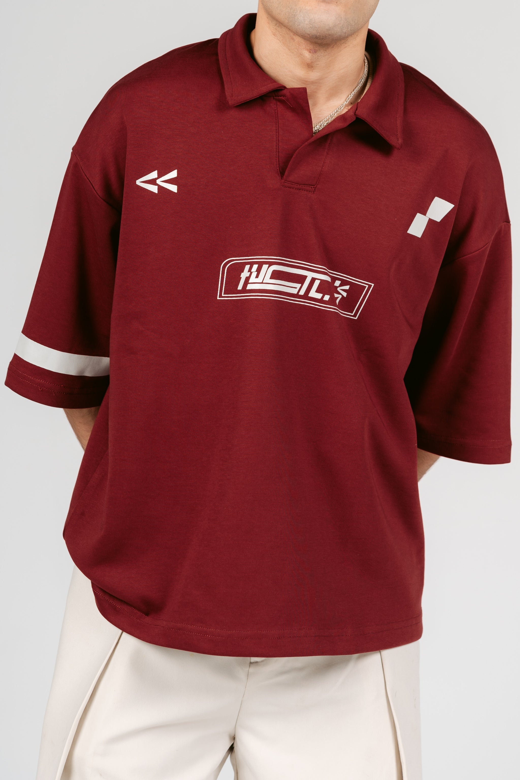 Burgundy HUSTL Short Sleeve Polo